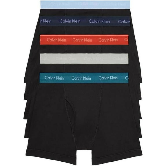 Calvin Klein Men's Classic Fit 100% Cotton 5-Pack Boxer Brief,Black,XL