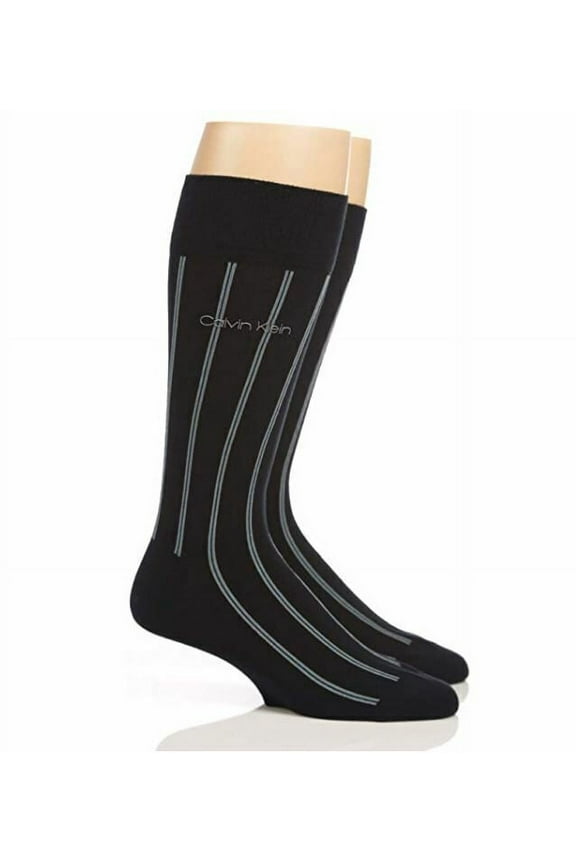 Men's Corban Chalk Stripe Dress Socks, Navy, Large
