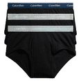 thumbnail image 1 of Calvin Klein Men's Cotton 3- Pack Brief, Black With Multi Logo Waistbands, Small, 1 of 6
