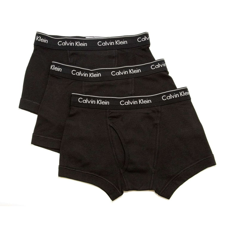 Calvin Klein Men's Cotton Classic Fit 3-Pack Trunk, Black,L - US