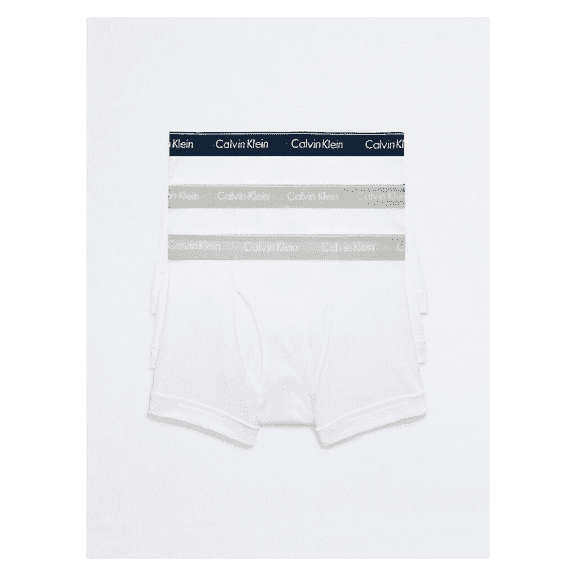 Calvin Klein Men's Cotton Classic Fit 3-Pack Trunk, White, 2XL