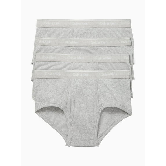 Calvin Klein Men's Cotton Classic Fit Brief -4 Pack, Heather Grey, Small