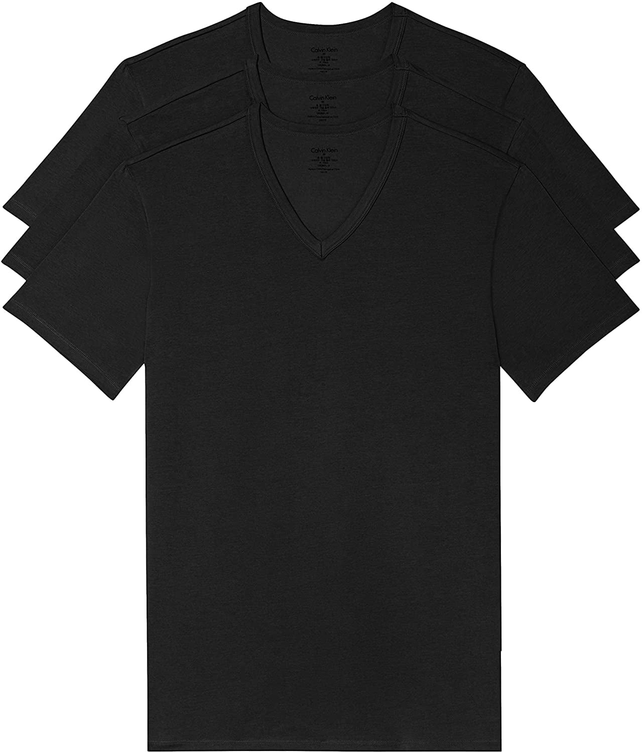 Calvin Klein Brandclub Calvin Klein Men s Cotton Stretch Classic Fit V Neck T Shirt Black Small
