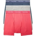 thumbnail image 1 of Calvin Klein Men's Cotton Classics 3-Pack Boxer Brief, Cerise Lipstick, Grey Heather, Blue Edge, X-Large, 1 of 6