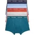 thumbnail image 1 of Calvin Klein Men's Cotton Classics 5-Pack Trunk Atlantic Deep/Cinnabar/Grey Heather/Bel Air Blue/Blueberry, Large, 1 of 4
