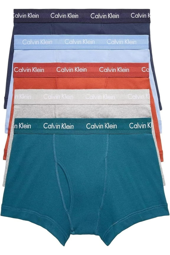 Men's Cotton Classics 5-Pack Trunk Atlantic Deep/Cinnabar/Grey Heather/Bel Air Blue/Blueberry, Medium