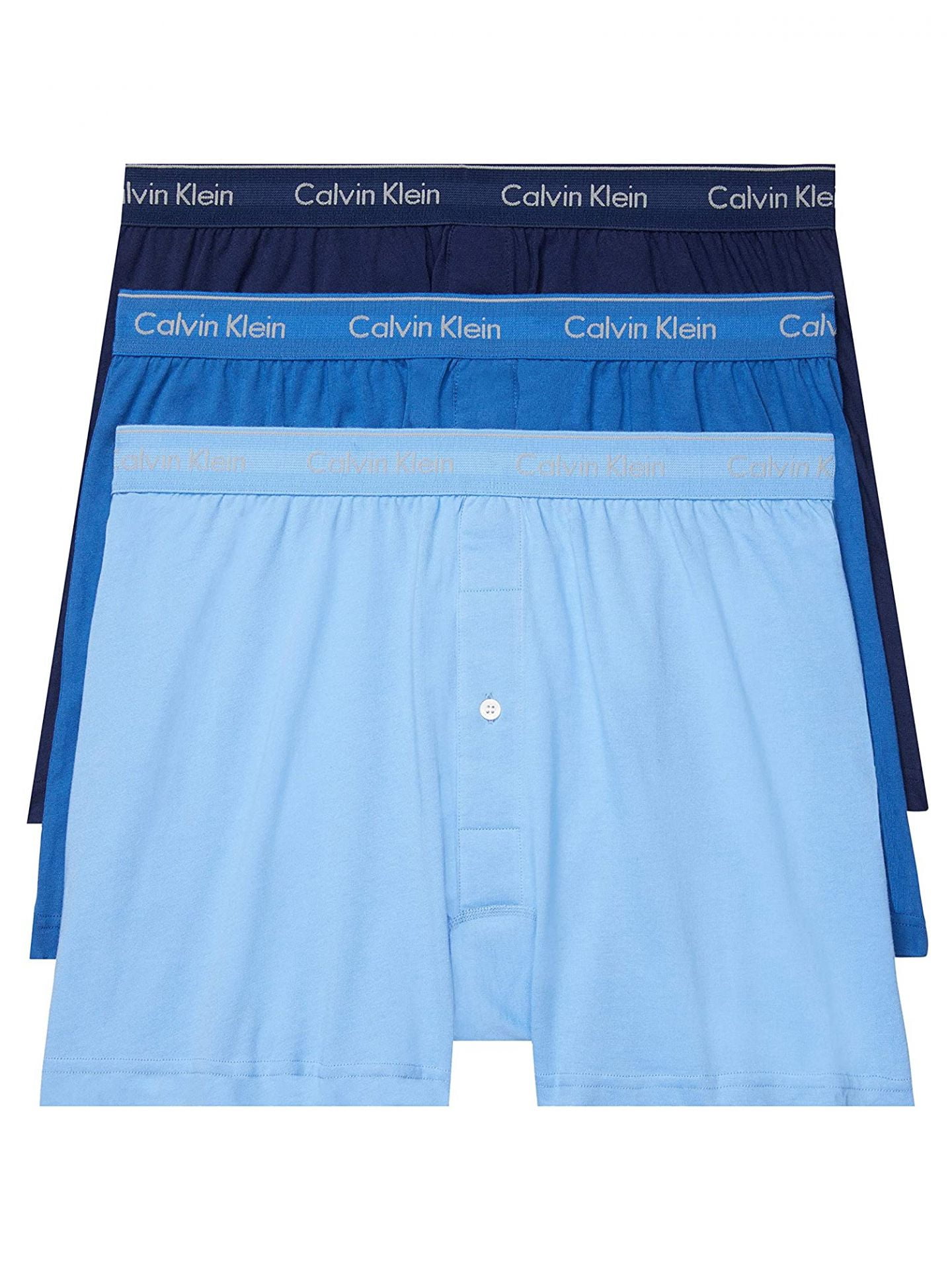 Calvin Klein Men s Cotton Classics Knit Boxer 3 Pack Blue Assorted XLarge Walmart