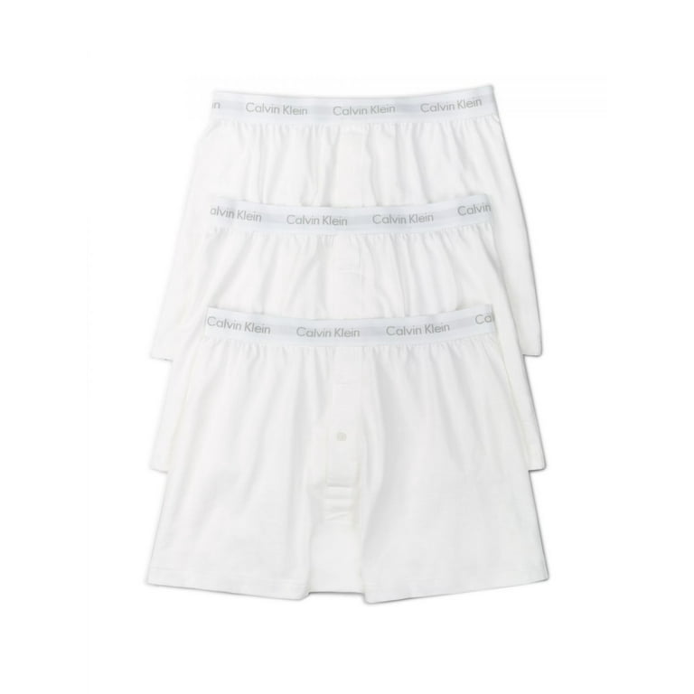 Calvin Klein Men's Cotton Classics Knit Boxer -3 Pack, White, XLarge 