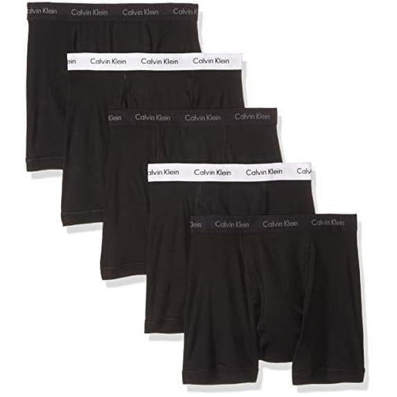 Calvin Klein Men's Cotton Classics Multipack Boxer Briefs, Black (5 Pack), Large
