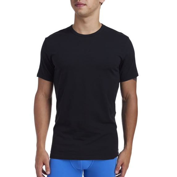 Calvin Klein 3Pk Crew Cotton Classics Mens Active Shirts & Tees Size L, Color: Black