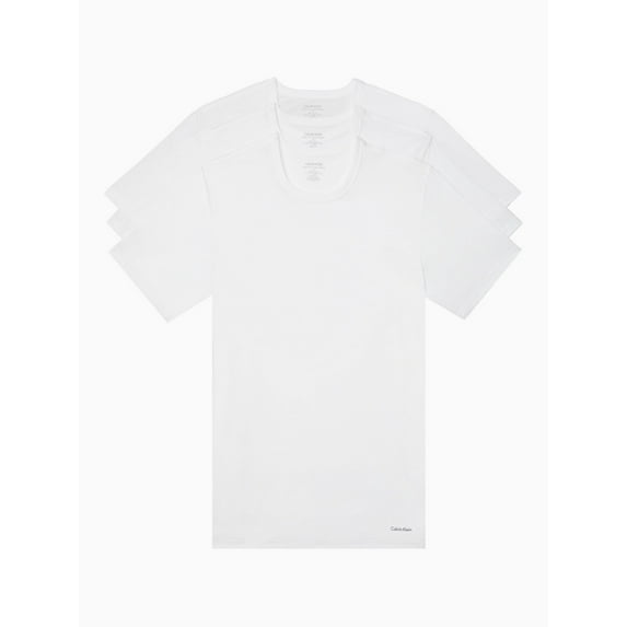 Calvin Klein Men's Cotton Classics Slim Fit Crewneck T-Shirt -3 Pack, White, Small