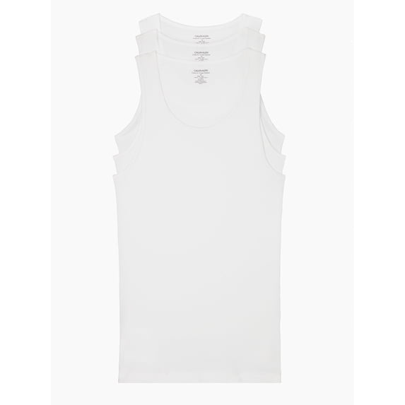 Calvin Klein Men's Cotton Classics Tank Top -3 Pack, White, Medium