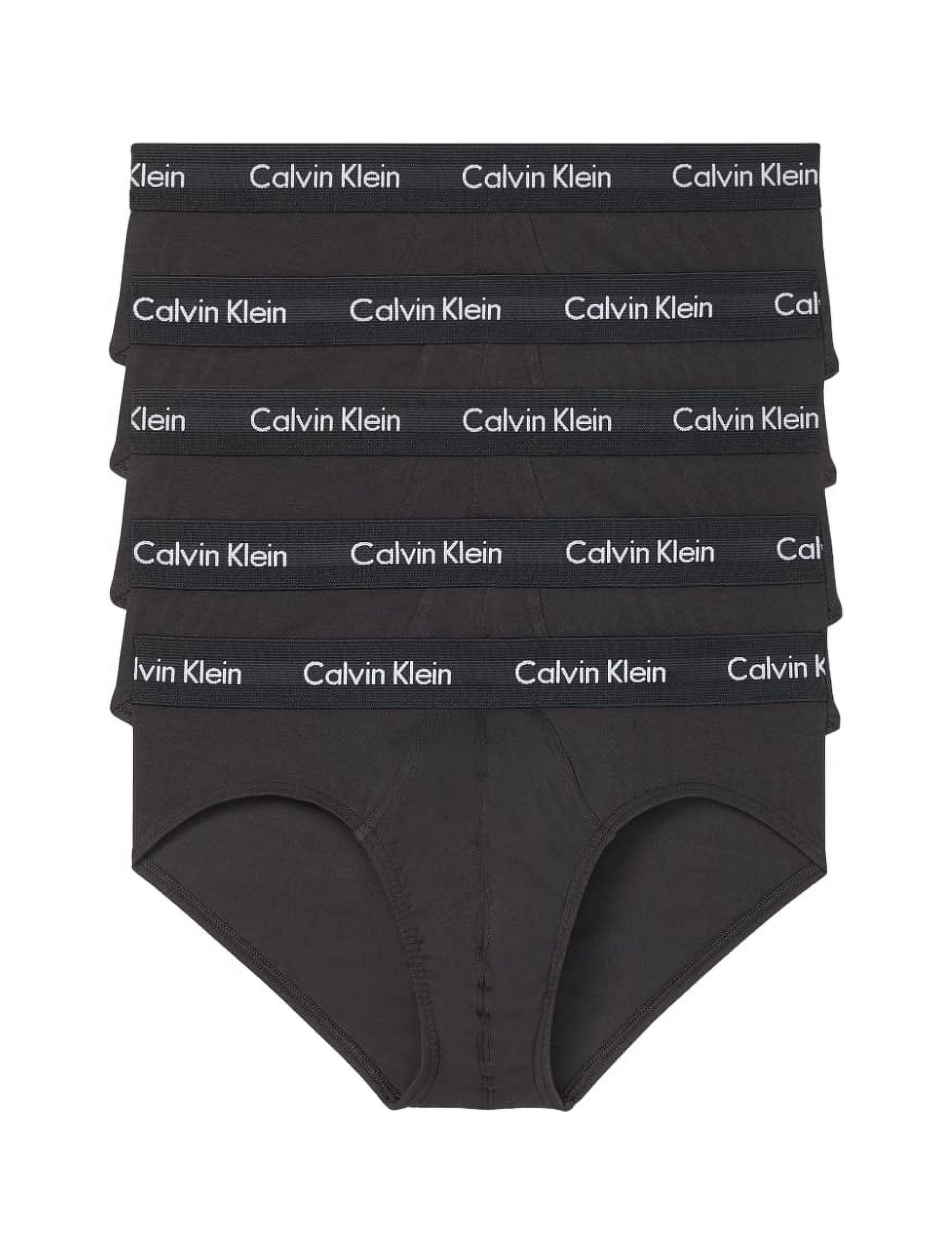 Calvin Klein Men's Cotton Stretch 5-Pack Hip Brief, 5 Black, XL