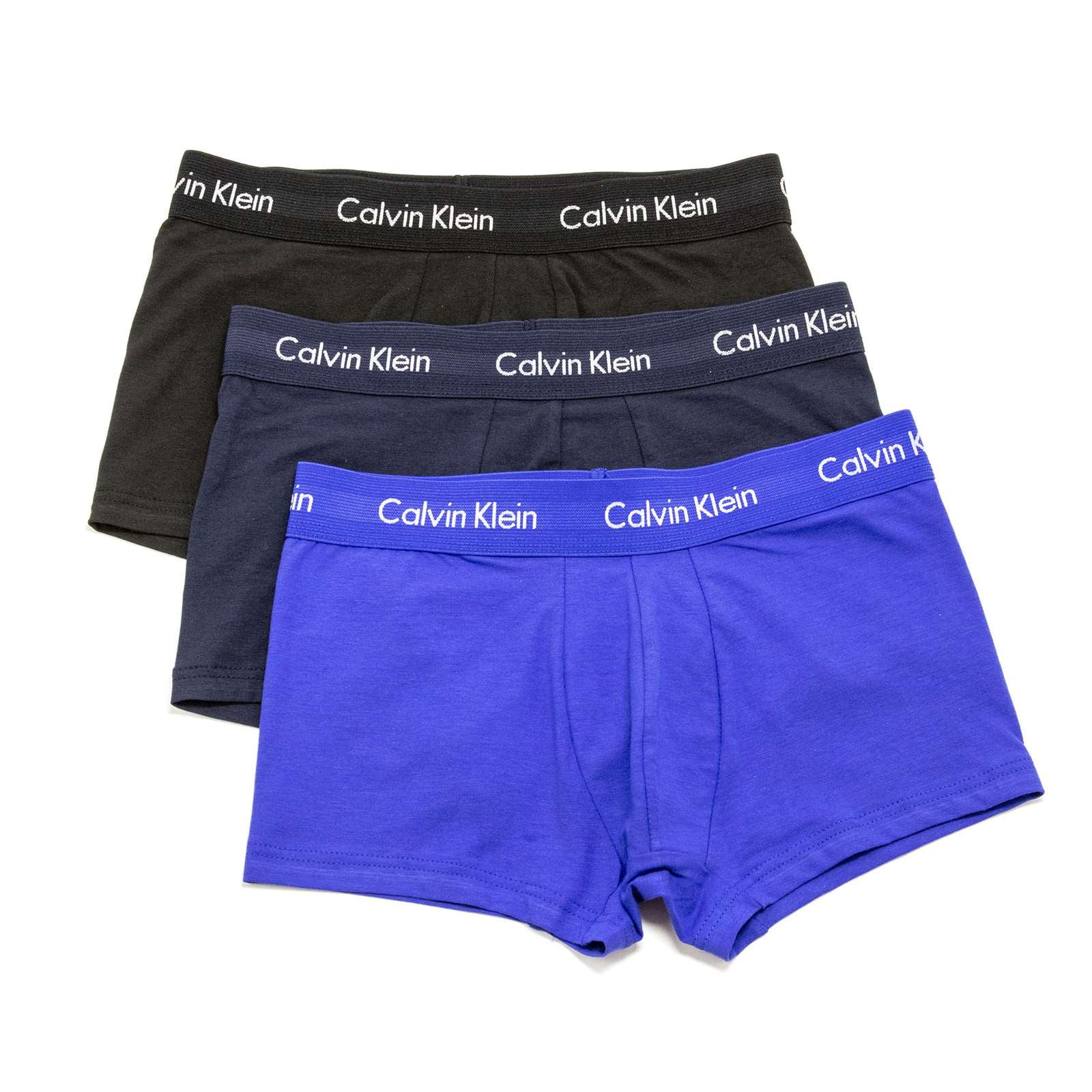Calvin Klein Men's Cotton Stretch Low Rise 3-Pack Trunk Set, Black