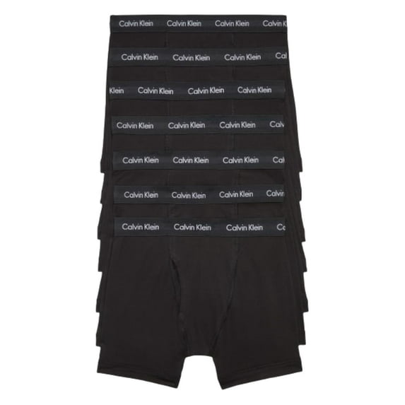 Calvin Klein Men's Cotton Stretch 7-Pack Boxer Brief, 7 Black, S