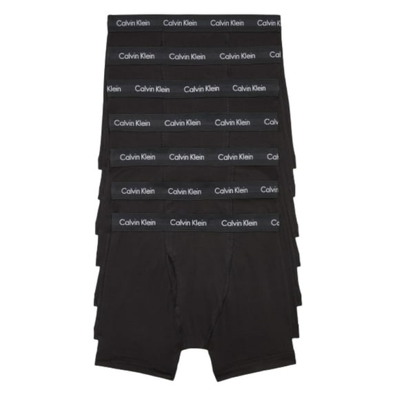 Calvin Klein Men's Cotton Stretch 7-Pack Boxer Brief, 7 Black, S