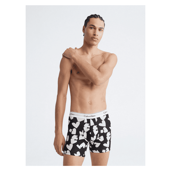Calvin Klein Men's Cotton Stretch Valentine's Day Boxer Brief, Black/White, Sz L