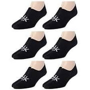 Calvin Klein Mens 6 Pair Cushion No Show Socks, Black, 7-12