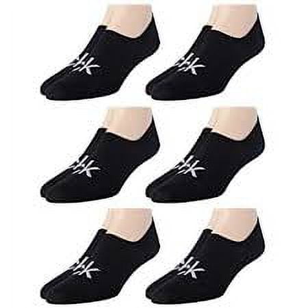 Calvin Klein Men's 6 Pair Cushion No Show Socks, Black, 7-12