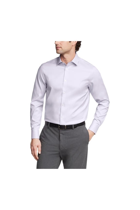 Men's Dress Shirt Reg Fit Refined Cotton Stretch Lilac-17.5 32/33