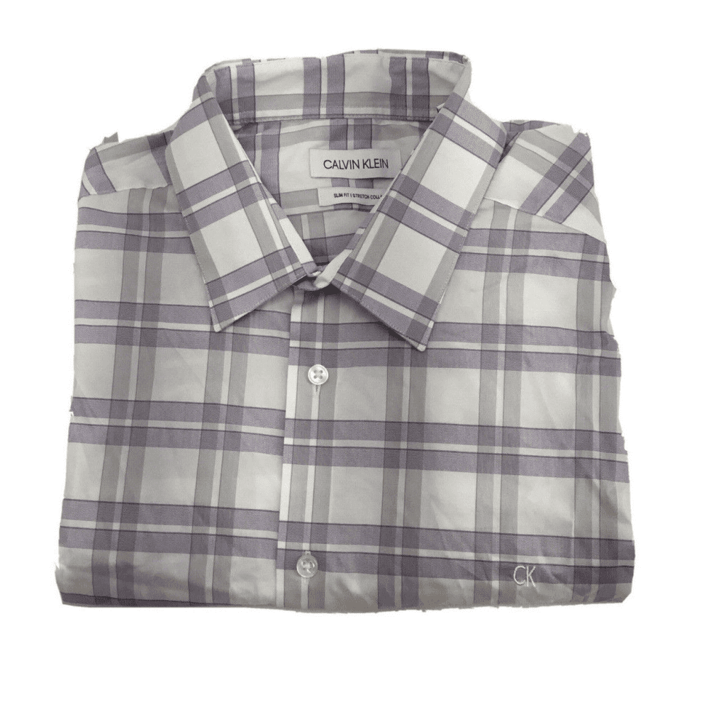 Calvin Klein Men's Dress Shirts Non Iron Stretch SLIM Fit Check ( L 16.5 34X35 ) - Walmart Business Supplies Calvin Klein Men's Dress Shirts Non Iron Stretch SLIM Fit Check ( L 16.5 34X35 ) - Walmart Business Supplies