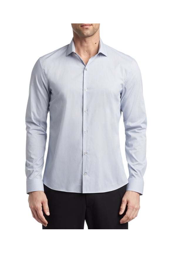 Men X Extra Slim-Fit Blue Check Wrinkle-Free Dress Shirt Size