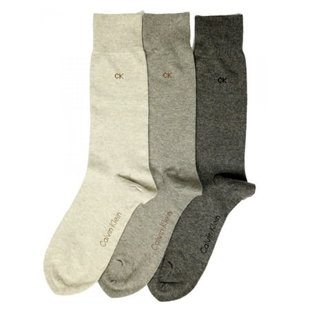 Calvin Klein Men's 3 Pair Mid Calf Cotton Blend Socks, Multicolor, 7-12