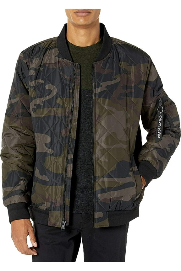 Men's Flight Jacket (Olive Camo, Small)