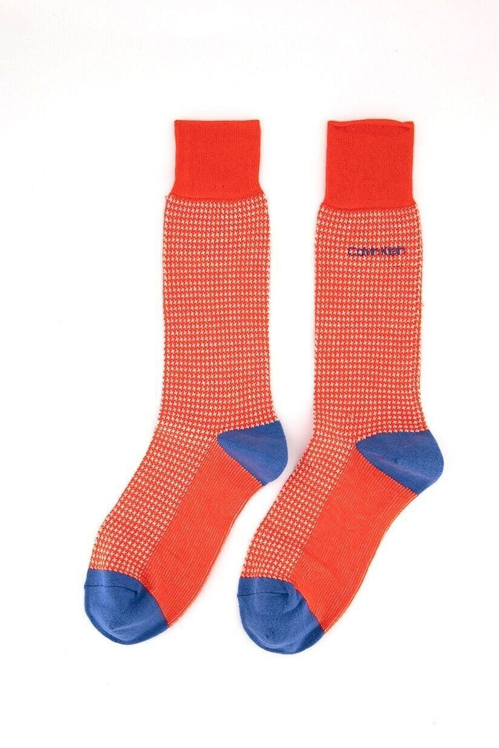 Calvin Klein Men's Houndstooth Crew Socks Red One Size