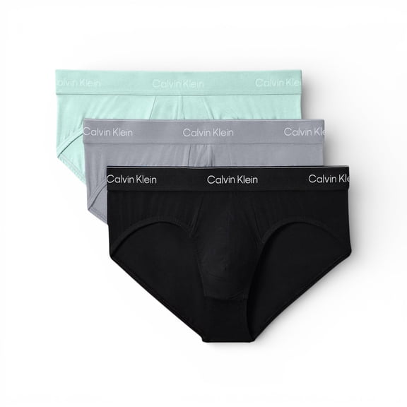 Calvin Klein Men's Icon Cotton Stretch 3-Pack Hip Briefs Shorline Multi Large