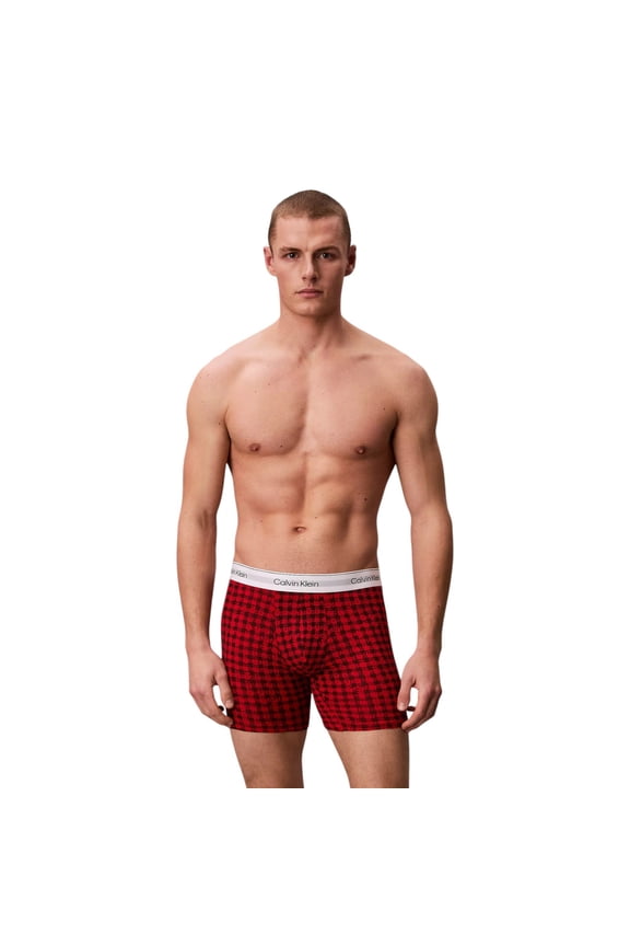 Men's Icon Cotton Stretch Limited Edition Boxer Briefs Blotched Plaid Adrenaline Rush Small