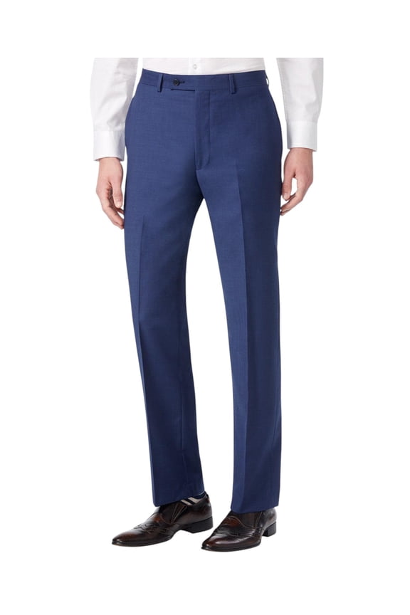 Mens Slim fit Wool Dress Pants 32 / 32 Blue Solid