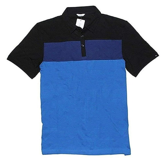 Calvin Klein Men's Lifestyle 100% Cotton Polo Shirt Nautical Blue Stripe, XX-Large