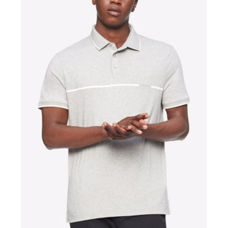 Calvin Klein Men's Liquid Touch Tipped Chest Stripe Polo Shirt