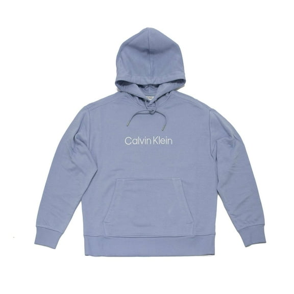 Calvin Klein Men's Logo French Terry Hoodie, Forever Blue,L - US