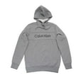 thumbnail image 1 of Calvin Klein Men's Long Sleeve Iconic Logo Piping Pullover Hoodie, Medium Grey Heather,L - US, 1 of 4