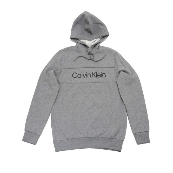 Calvin Klein Men's Long Sleeve Iconic Logo Piping Pullover Hoodie, Medium Grey Heather,M - US