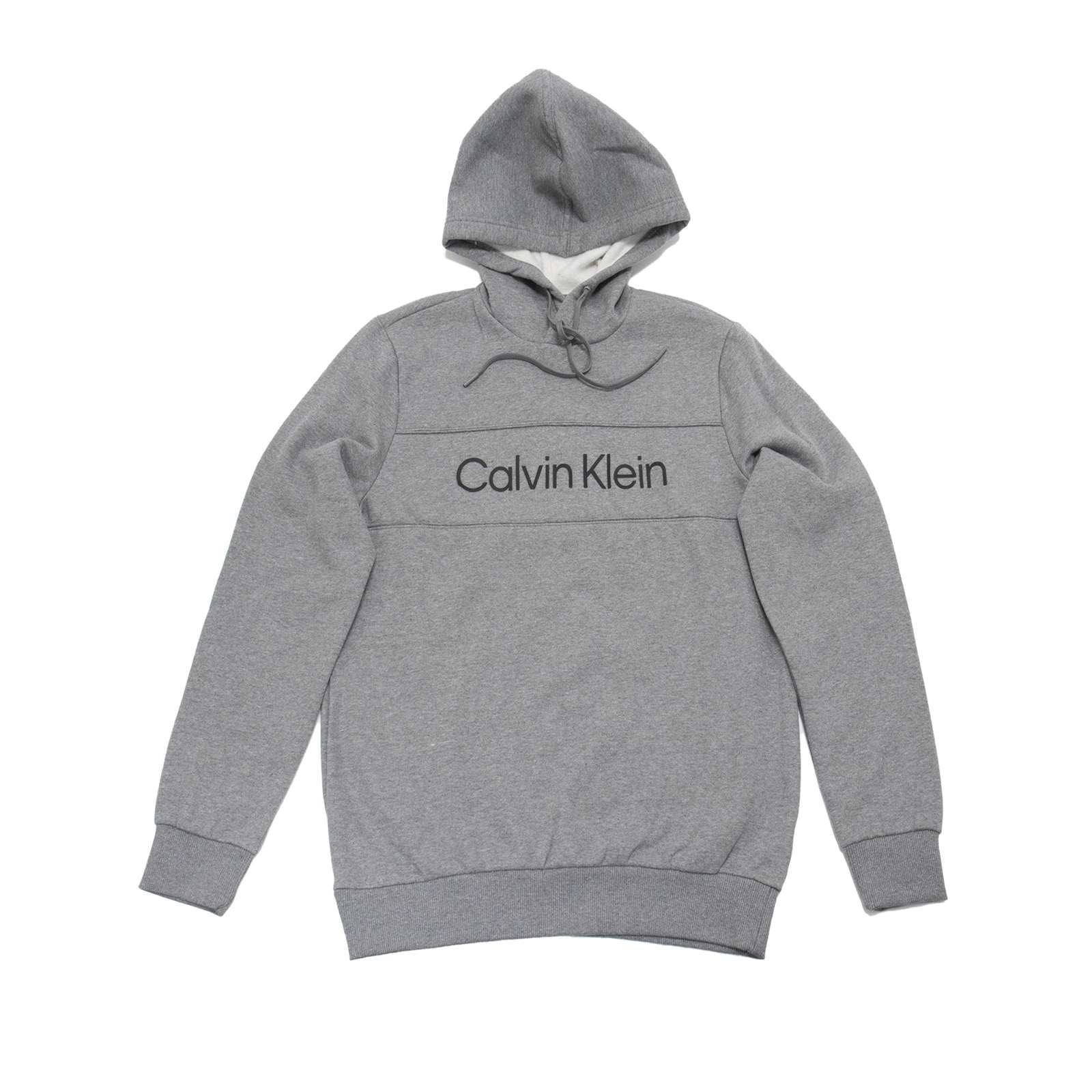 Calvin Klein Men s Long Sleeve Iconic Logo Piping Pullover Hoodie Medium Grey Heather XL US Walmart