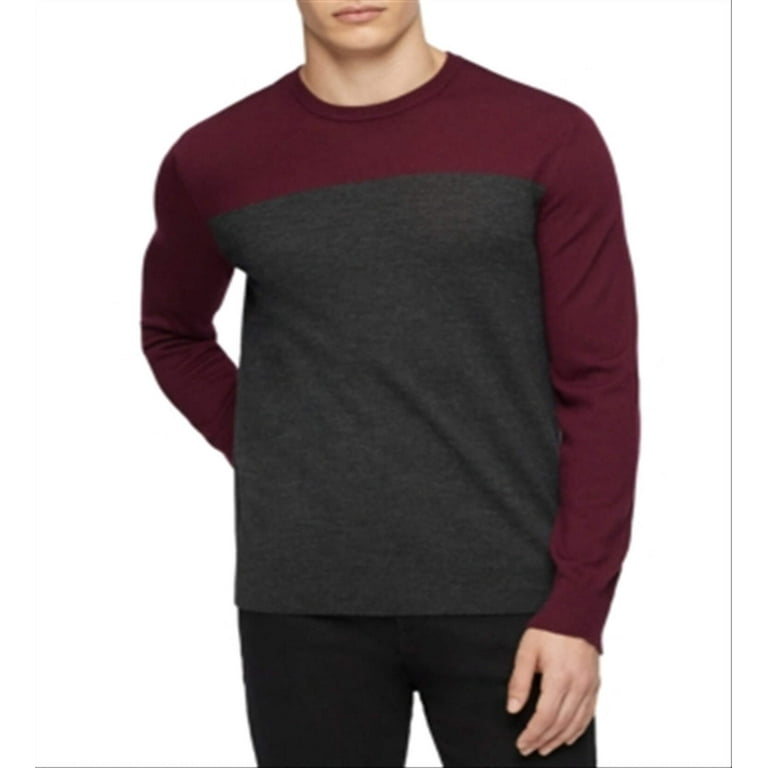 Calvin Klein Men s Merino Colorblock Sweater Heartwood