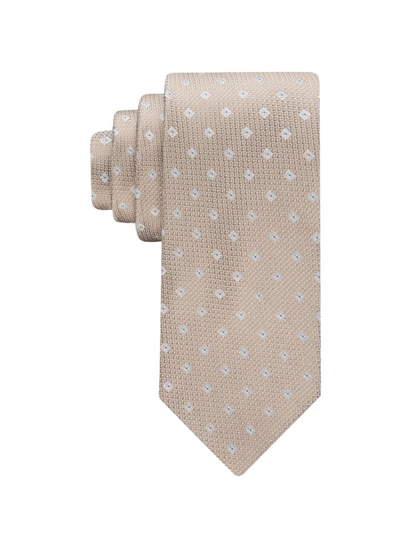 Men's Micro Floral Neat Tie Beige Taupe Necktie