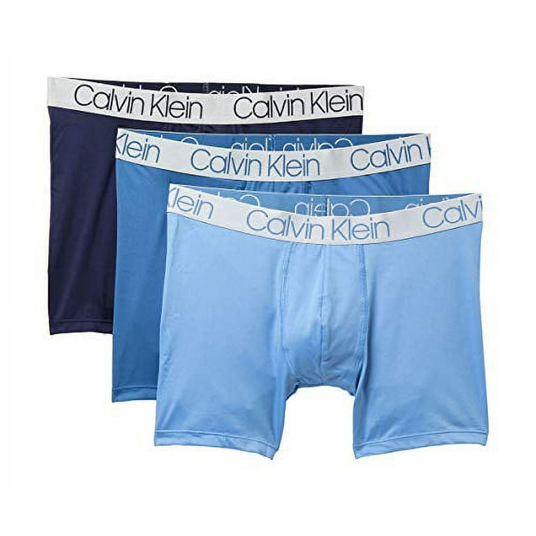 Calvin Klein Men`s Microfiber Boxer Briefs Pack of (Blue(NP2214