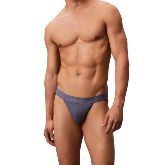 Calvin Klein Men's Microfiber Lace Jock Strap Grisaille Large