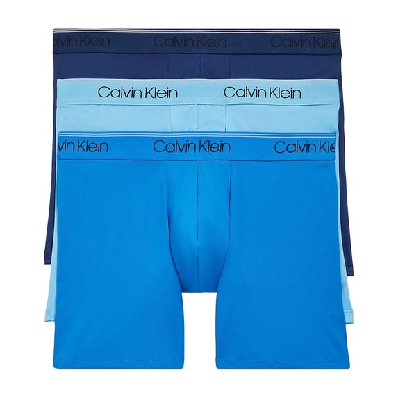 Calvin Klein Men's Microfiber Stretch 3-Pack Boxer Briefs (2XLarge, Blues)
