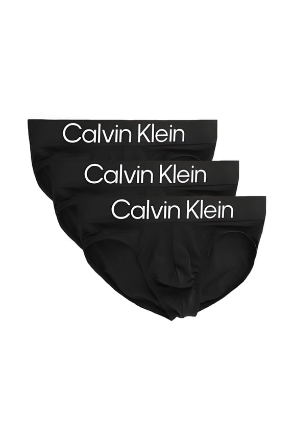 Men's Microfiber Stretch 3-pack Hip Briefs Black Large