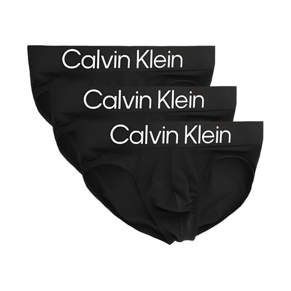 Calvin Klein Men's Microfiber Stretch 3-pack Hip Briefs Black Small