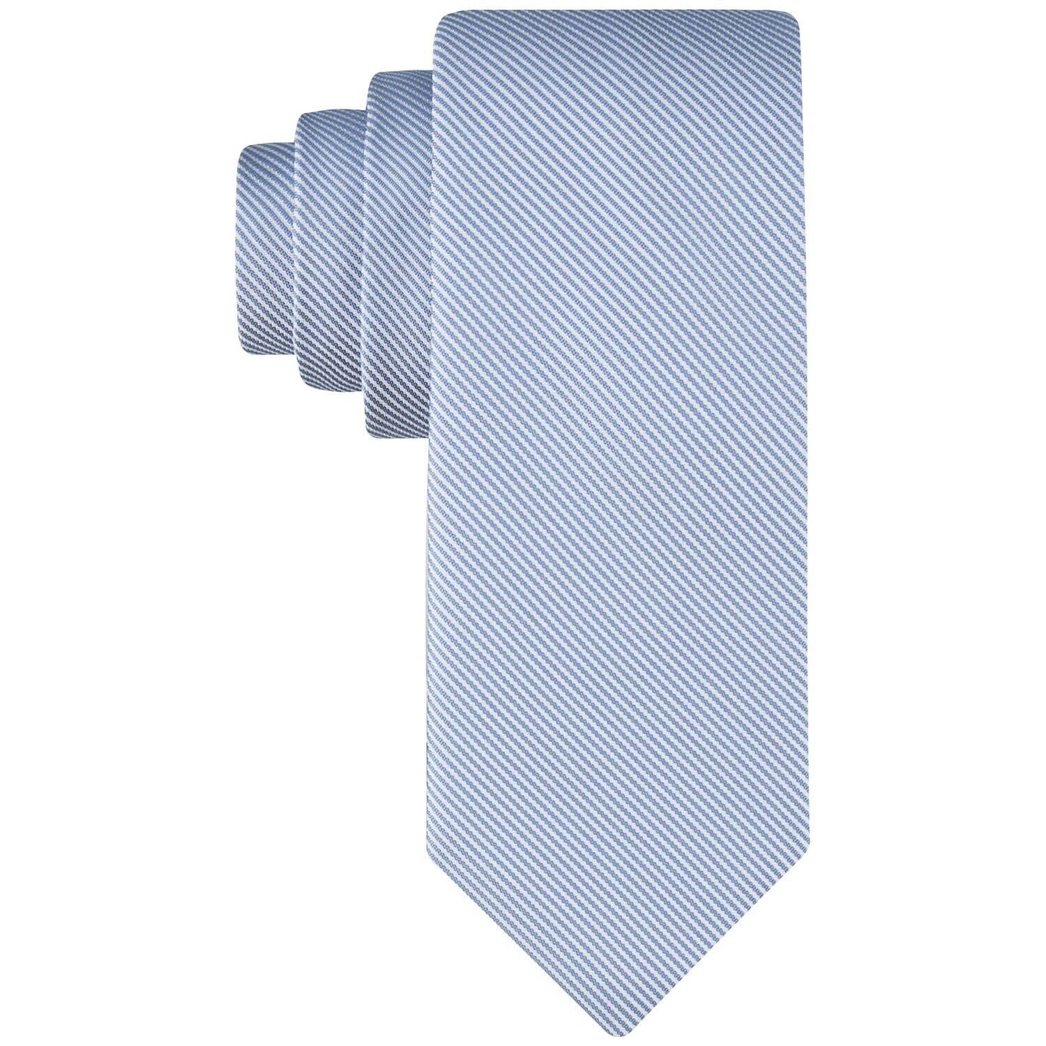 Calvin Klein Men's Mini Stripe Solid Tie Light Blue Necktie — free download