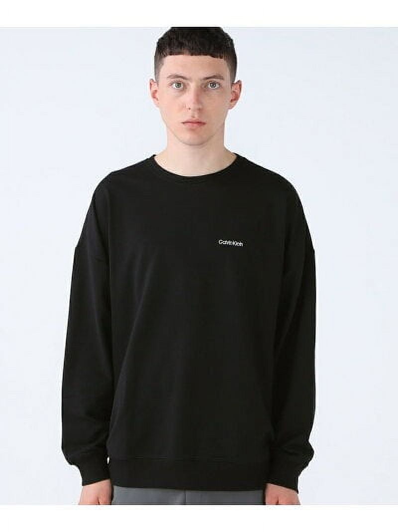 Calvin Klein Men's Modern Cotton Blend Lounge Crewneck Sweatshirt Black-XL
