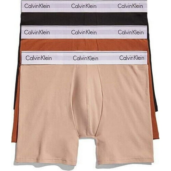 Calvin Klein Men's Modern Cotton Stretch Naturals 3-Pack Boxer Brief, Multi, Sm