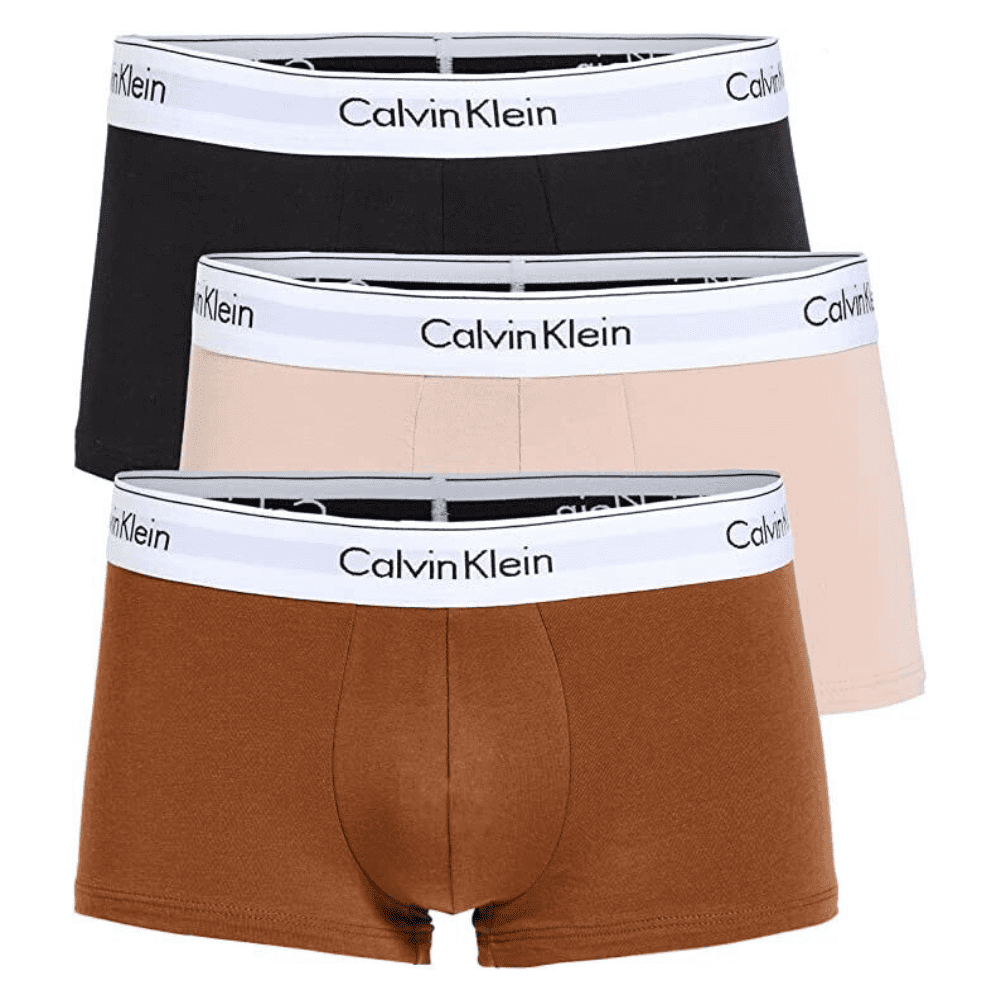 Calvin Klein Men's Modern Cotton Stretch Naturals 3-Pack Low Rise Trunk,Multi,Md  