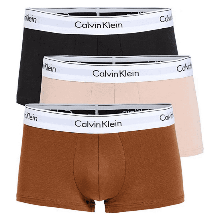 Calvin Klein Men's Modern Cotton Stretch Naturals 3-Pack Low Rise  Trunk,Multi,Md 